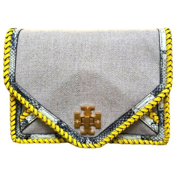 Tory Burch | Kira Linen Braided Crossbody Gold Chain Bag - Picture 1 of 16